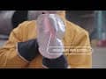 Code 411317 - Bouclier de main aluminisé sur support cuir