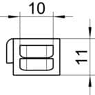 Code 001029 - Gâche bois - jeu de 4 mm - à toupiller - A8/A9