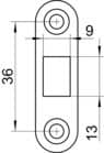 Code 001050 - Gâche de tringle plate