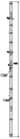 Code 002800 - Serrure 3 points pêne dormant et rouleau 6374 pênes basculant long