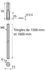 Code 002870 - Kit de tringles hautes et basses pour serrure menuiserie métallique