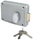 Code 003059 - Serrure de porte de garage en applique à cylindre rond et bouton intérieur