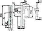 Code 003346 - Module demi-ensemble extérieur poignée rotative PR2E