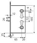 Code 011561 - Serrure d'urgence réversible CF 60 I