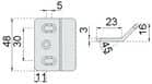 Code 019082 - Gâche tôle pour bâti profondeur supérieure à 24 mm
