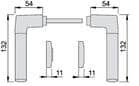 Code 064179 - Béquille double laiton / alu Bergen sur rosace ovale
