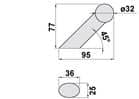 Code 065075 - Poignée de tirage Marion inclinée inox 304