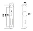 Code 067644 - Demi-palière inox SJ bouton fixe