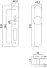 Code 068568 - Ensemble sur plaque inox L 56 bouton tournant