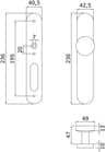 Code 068582 - Demi-ensemble inox sur plaque L 56 bouton fixe