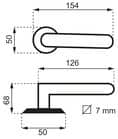 Code 072121 - Béquille double inox et porcelaine sur rosace