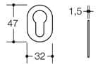 Code 072971 - Rosace de cylindre adhésive inox
