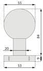 Code 073360 - Bouton de porte inox SJ