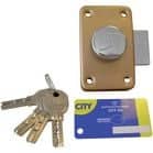 Code 101625 - Verrous à 2 entrées, cylindre Ø 26 mm CITY-R62E : verrou cyl. long. 40 mm varié - 4 clés