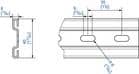 Code 140217 - Rail profilé droit pour monture à galet bob 50