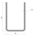 Code 141806 - Profil U de guidage aluminium