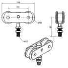 Code 143122 - Monture pivotante 653A force 75 kg