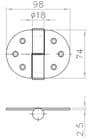 Code 176148 - Paumelle applique inox pour cloison