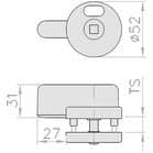 Code 176197 - Verrou nylon pour cloison