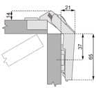 Code 213822 - CLIP top 60° pour meuble d'angle à portes pliantes
