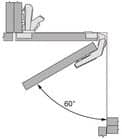 Code 213822 - CLIP top 60° pour meuble d'angle à portes pliantes