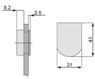 Code 215782 - Cache boîtier pour charnière verre