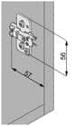 Code 216034 - Embase en croix réglage par excentrique et avec tourillon expando Ø 5 mm