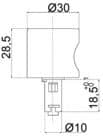 Code 216958 - Bouton universel nickelé