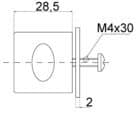 Code 225533 - Bouton fixe pour serrure crémone