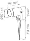 Code 248605 - Spot LED jardin orientable 230 V GU10