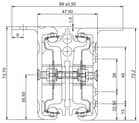 Code 248989 - Coulisse bout de table ALU 77 Frontslide