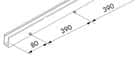 Code 250890 - Rail bas pour verre fixe Hawa Porta 100 GWF