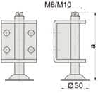 Code 251363 - Vérin réglable hauteur 70 mm