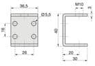 Code 251363 - Vérin réglable hauteur 70 mm