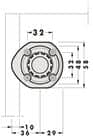 Code 251485 - Embase ronde ABS pour pied seul
