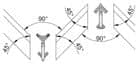 Code 252083 - Angle intérieur et extérieur 45°