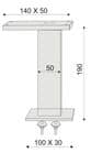 Code 253053 - Console de snack droite aluminium