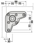 Code 255290 - Embase triangulaire ABS pour pied seul
