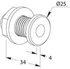 Code 255773 - Douille aluminium fixation arrière