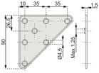 Code 256165 - Platine triangulaire taraudée M8x125