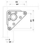 Code 256472 - Embase triangulaire 3 tourillons 10 mm
