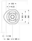 Code 256479 - Embase ronde tourillon 15 mm