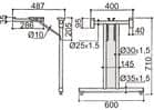 Code 257866 - Ferrure pour table pliante - 710 mm