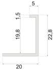 Code 258674 - Profil d'extrémité aluminium