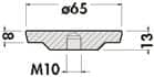 Code 259609 - Platine inox à coller
