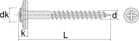 Code 300016 - Inox A2 Tête laquée gris RAL 7016