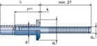 Code 303901 - Rivet de structure tout acier tête plate