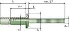 Code 303915 - Rivet de structure tout inox tête plate