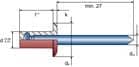 Code 303922 - Rivet étanche aluminium / acier tête plate