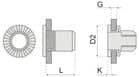 Code 329462 - Écrou aveugle cranté tête plate